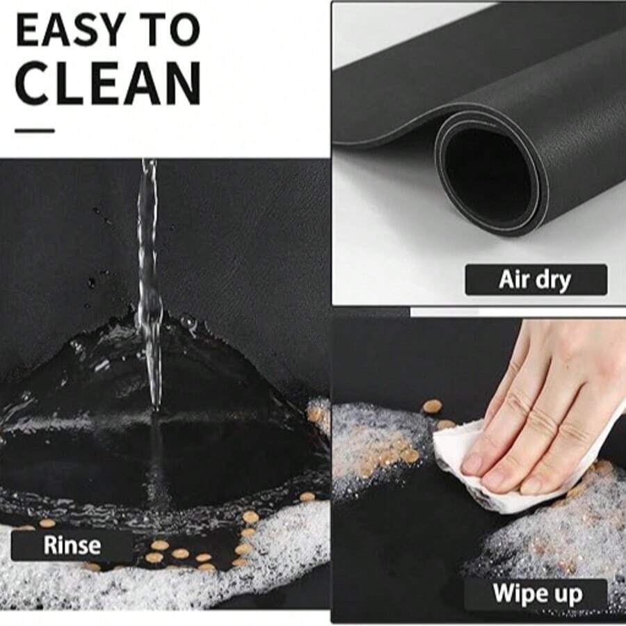 Multicolor graphic paw print pet dining mat for cats and dogs made of quick-dry polyester material