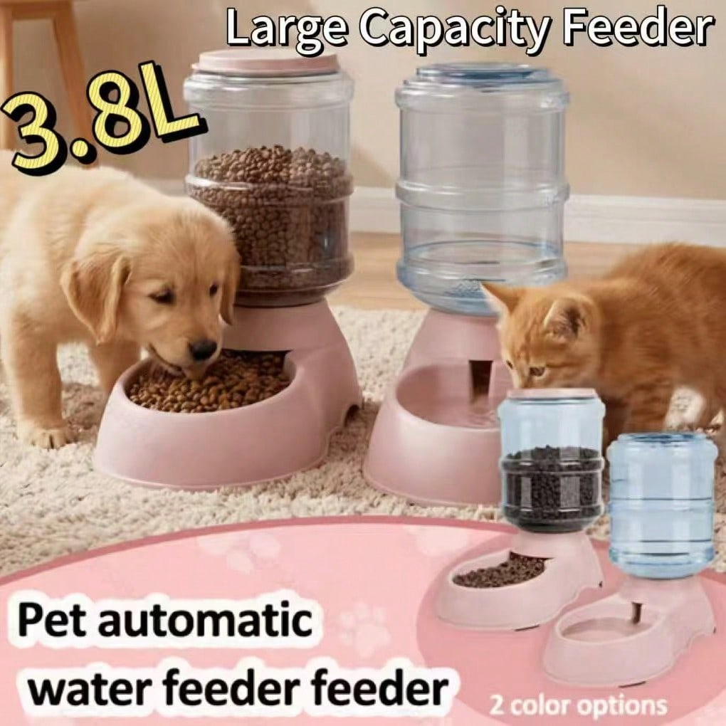 3.8L large-capacity dog feeder made of PP material for pet feeding.