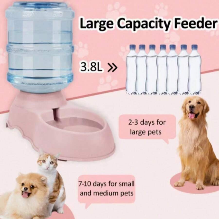 3.8L large-capacity dog feeder made of PP material for pet feeding.