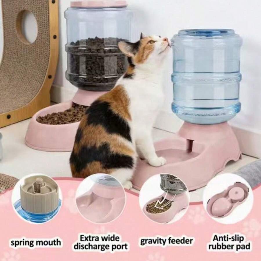 3.8L large-capacity dog feeder made of PP material for pet feeding.