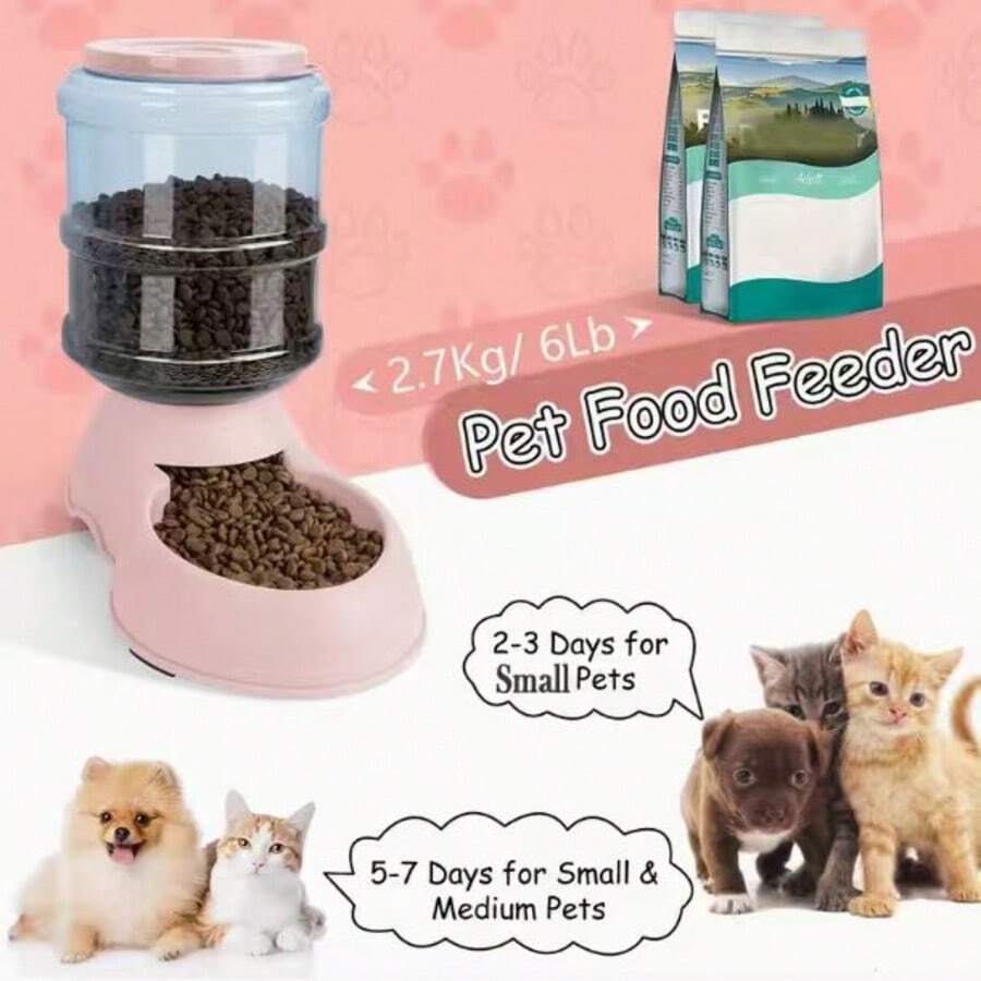 3.8L large-capacity dog feeder made of PP material for pet feeding.