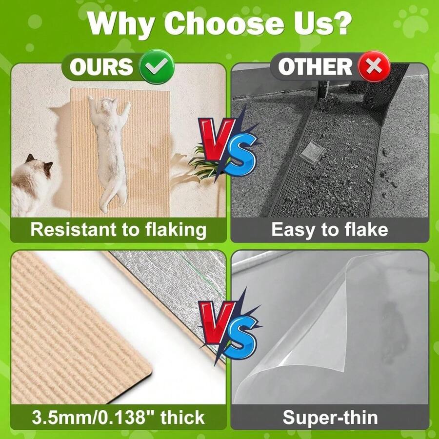 Trimmable polyester cat scratching mat and sofa corner protector pad measuring 30x100 cm in plain design.