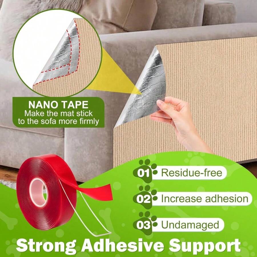 Trimmable polyester cat scratching mat and sofa corner protector pad measuring 30x100 cm in plain design.