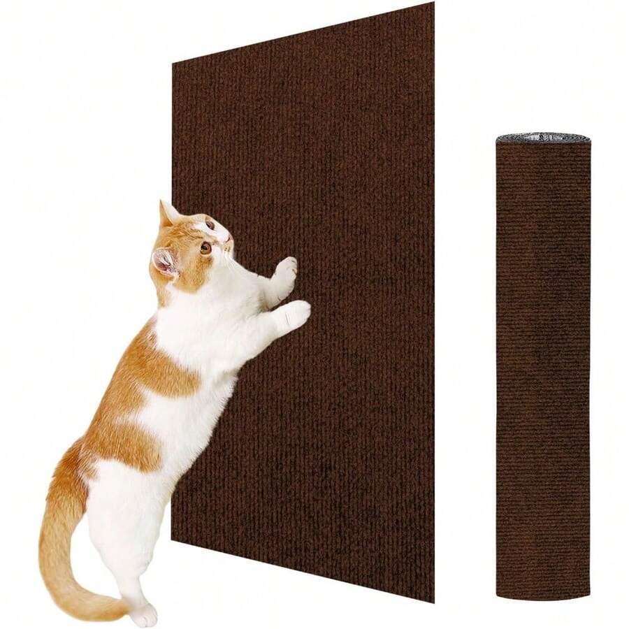 Trimmable polyester cat scratching mat and sofa corner protector pad measuring 30x100 cm in plain design.