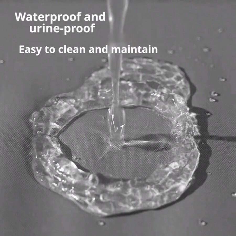 Grey waterproof pet mat made of scratch-resistant polyester fabric for all-season pet comfort.