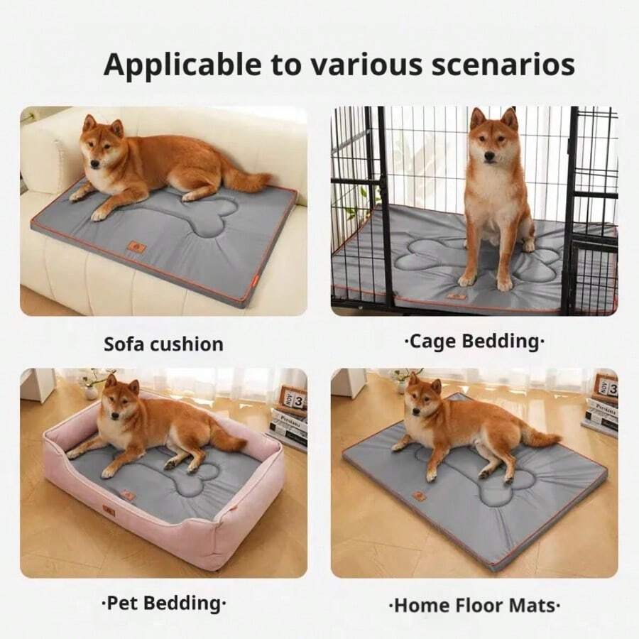 Grey waterproof pet mat made of scratch-resistant polyester fabric for all-season pet comfort.
