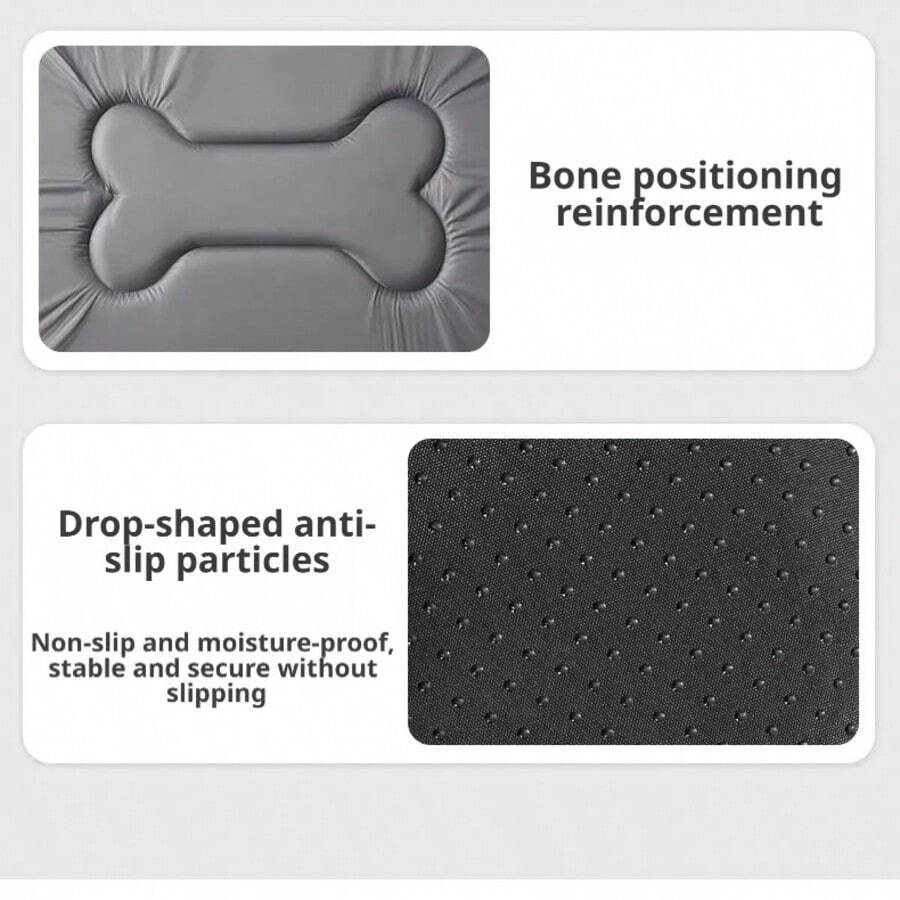 Grey waterproof pet mat made of scratch-resistant polyester fabric for all-season pet comfort.
