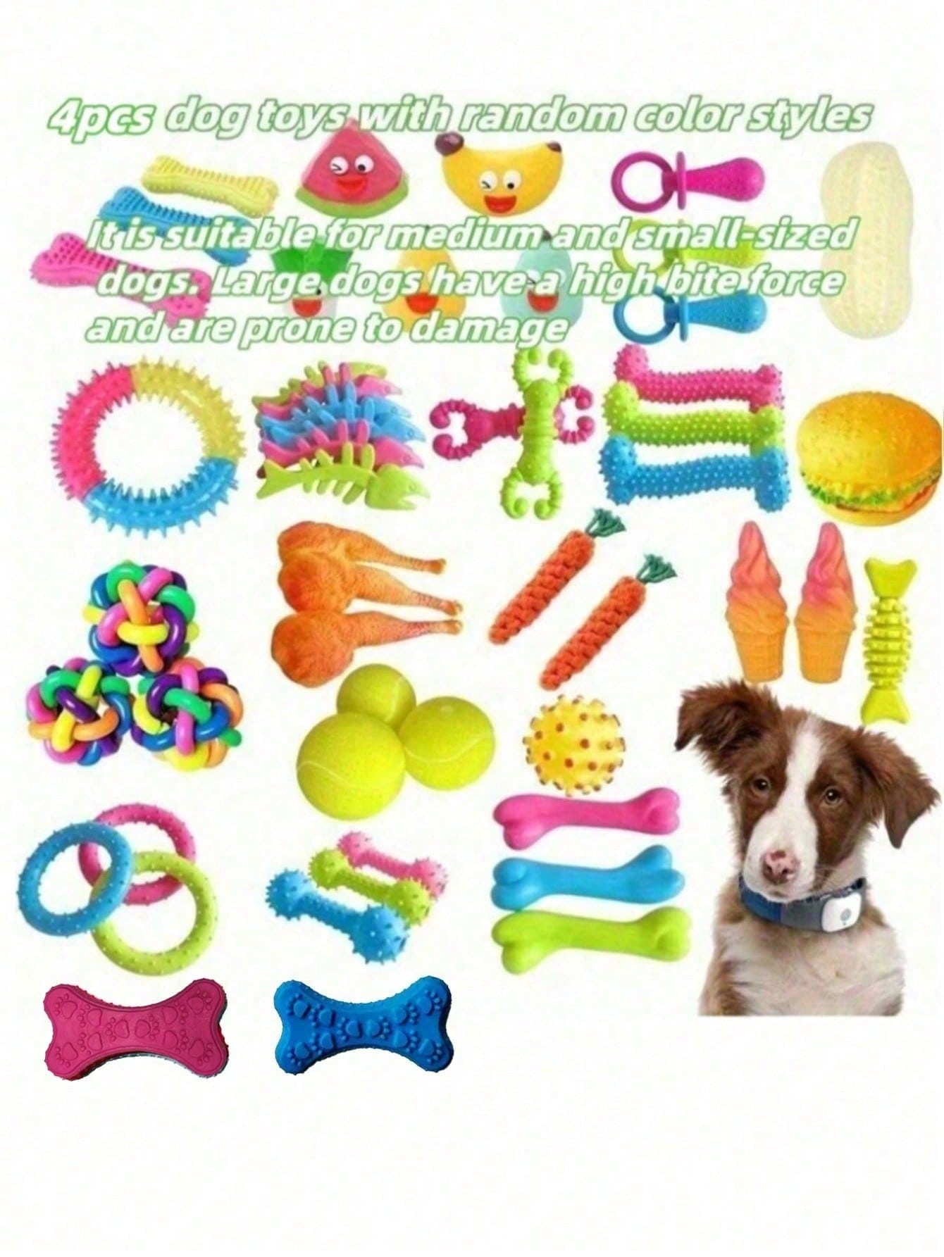 16-Piece Pack Of Sturdy, Bite-Resistant And Teething Dog Chew Toys - Spring/Summer Outdoor Vent Interactive Training Teething Toys In A Variety Of Shapes And Textures, Plastic Materials, Colors And Styles Cool It Is Suitable For Medium And Small-Sized