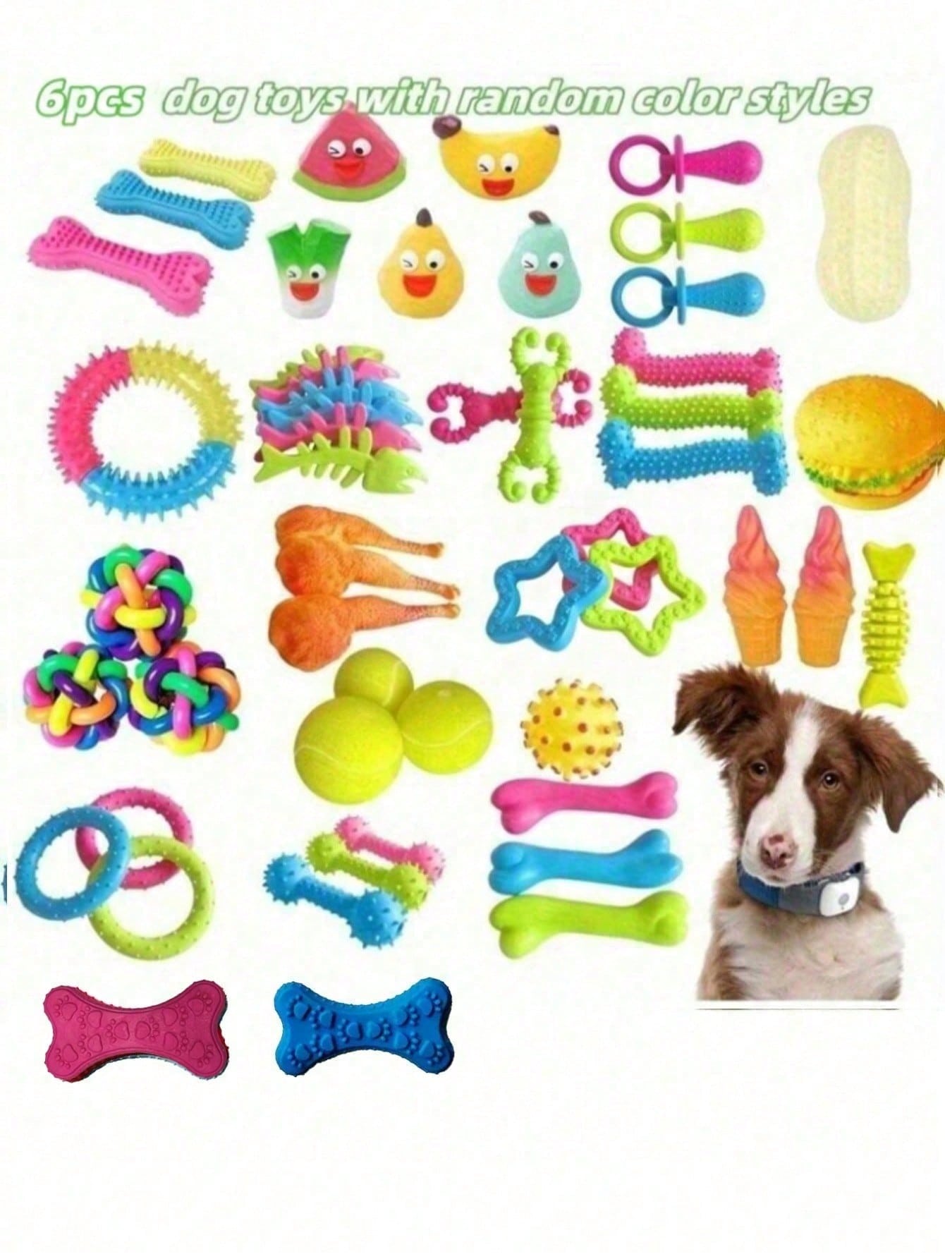 16-Piece Pack Of Sturdy, Bite-Resistant And Teething Dog Chew Toys - Spring/Summer Outdoor Vent Interactive Training Teething Toys In A Variety Of Shapes And Textures, Plastic Materials, Colors And Styles Cool It Is Suitable For Medium And Small-Sized