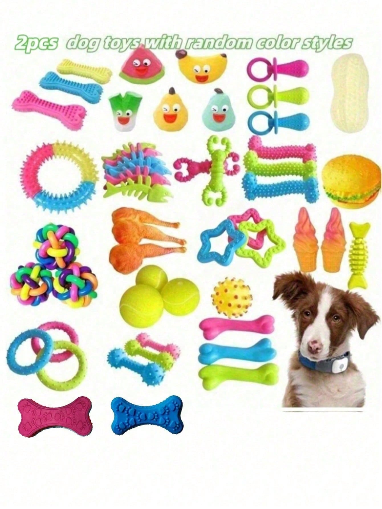 16-Piece Pack Of Sturdy, Bite-Resistant And Teething Dog Chew Toys - Spring/Summer Outdoor Vent Interactive Training Teething Toys In A Variety Of Shapes And Textures, Plastic Materials, Colors And Styles Cool It Is Suitable For Medium And Small-Sized