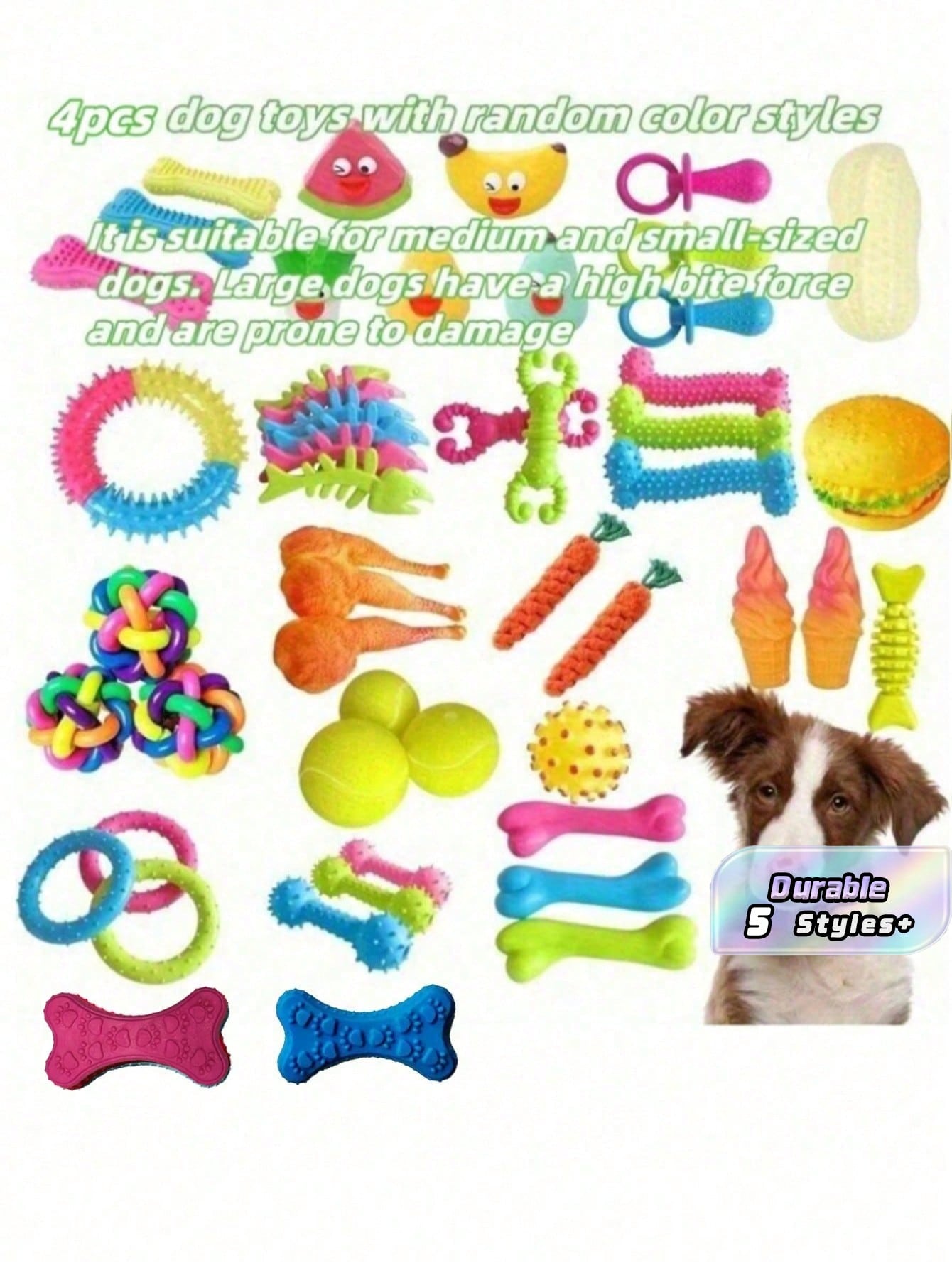 16-Piece Pack Of Sturdy, Bite-Resistant And Teething Dog Chew Toys - Spring/Summer Outdoor Vent Interactive Training Teething Toys In A Variety Of Shapes And Textures, Plastic Materials, Colors And Styles Cool It Is Suitable For Medium And Small-Sized