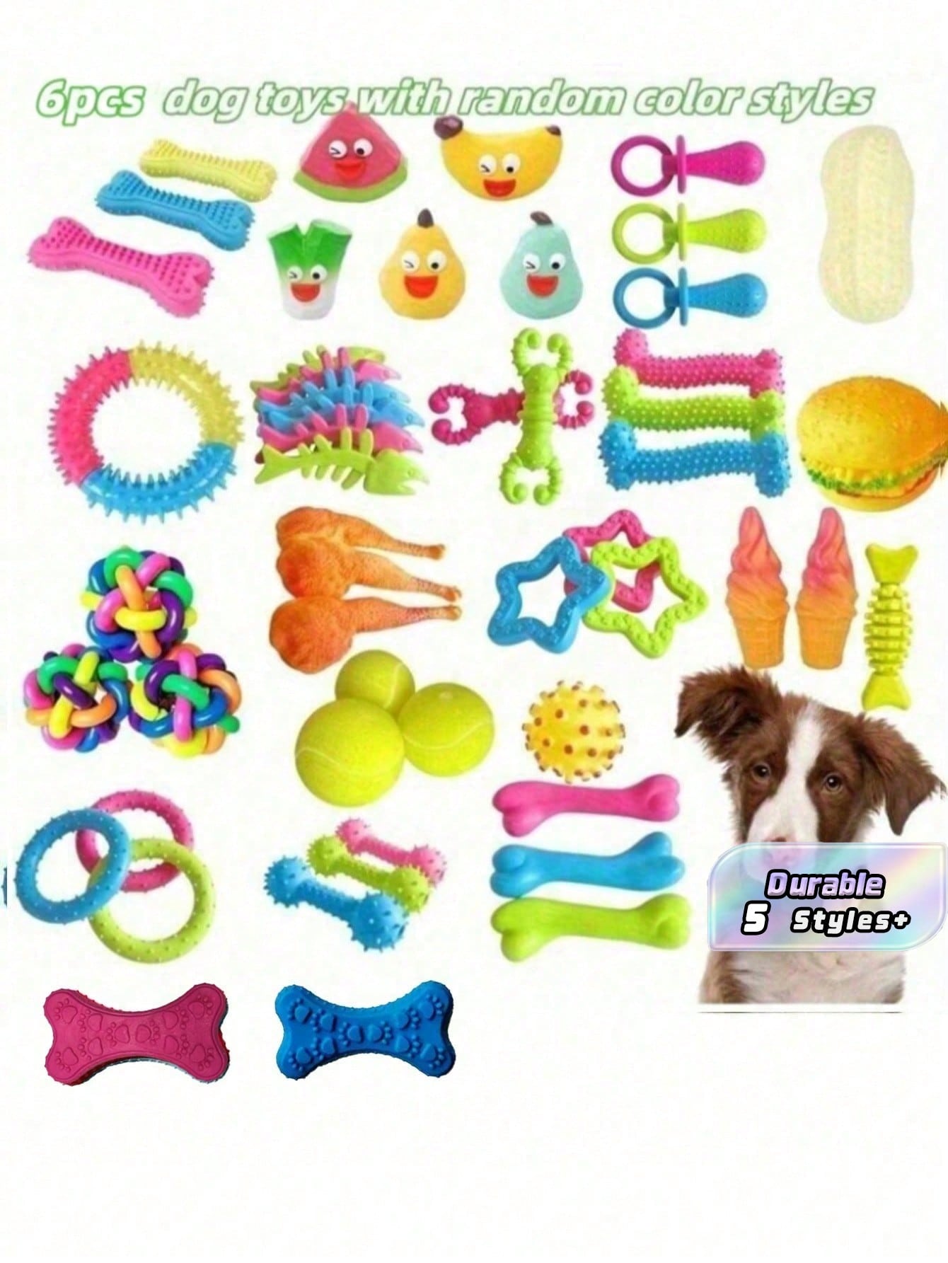 16-Piece Pack Of Sturdy, Bite-Resistant And Teething Dog Chew Toys - Spring/Summer Outdoor Vent Interactive Training Teething Toys In A Variety Of Shapes And Textures, Plastic Materials, Colors And Styles Cool It Is Suitable For Medium And Small-Sized