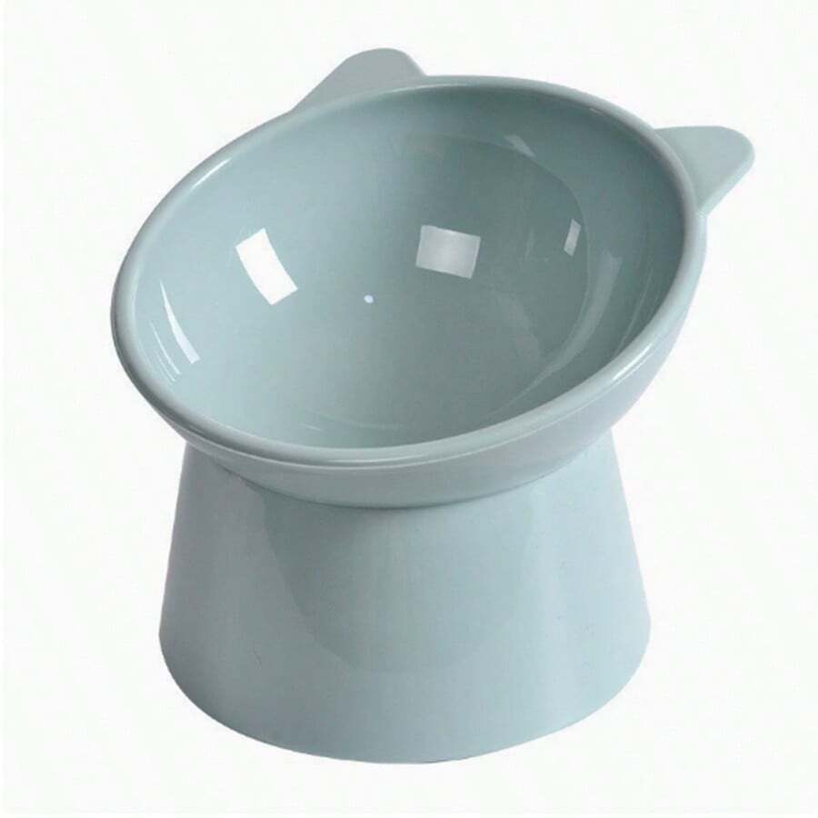 Multicolor ABS 15 degree slanted anti-vomiting pet bowl with stable base and cartoon pattern for indoor cats and dogs.