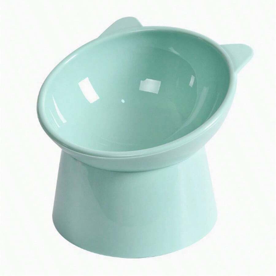 Multicolor ABS 15 degree slanted anti-vomiting pet bowl with stable base and cartoon pattern for indoor cats and dogs.