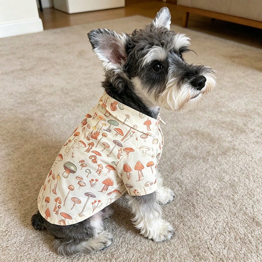 Assorted Print Dog Button Down Shirts, Aesthetic Tropical Hawaiian/Fruit Cactus/Mushroom/Classic Plaid Pet Shirts, Breathable Lightweight Short Sleeve Puppy Clothes For Small Medium Dogs Cats, Summer Daily Wear Walking Travel Photo Prop Pet Lover Gift Pet