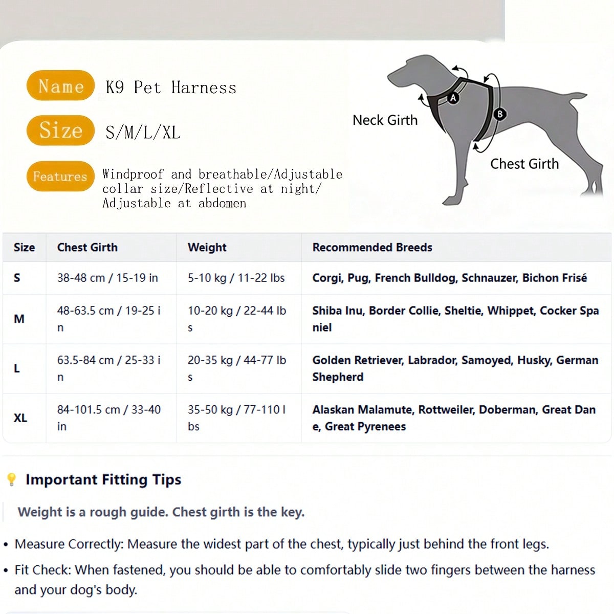 Black anti-pull escape-proof dog vest harness for medium and large dogs, designed for outdoor walking, training, and hiking