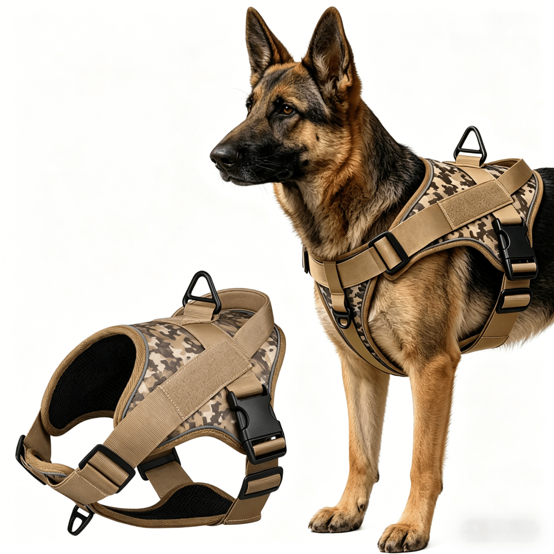 Black anti-pull escape-proof dog vest harness for medium and large dogs, designed for outdoor walking, training, and hiking
