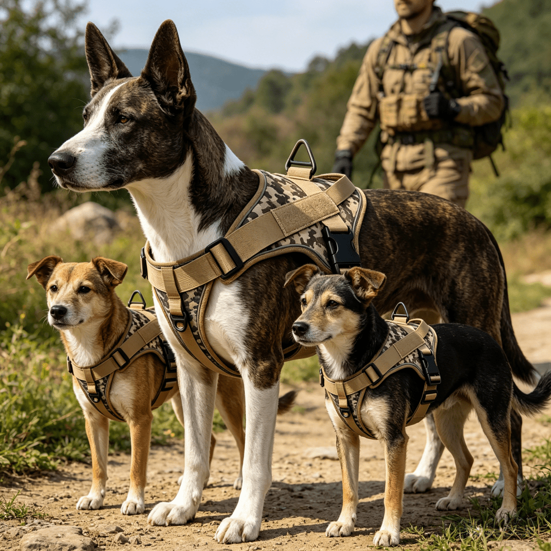 Black anti-pull escape-proof dog vest harness for medium and large dogs, designed for outdoor walking, training, and hiking
