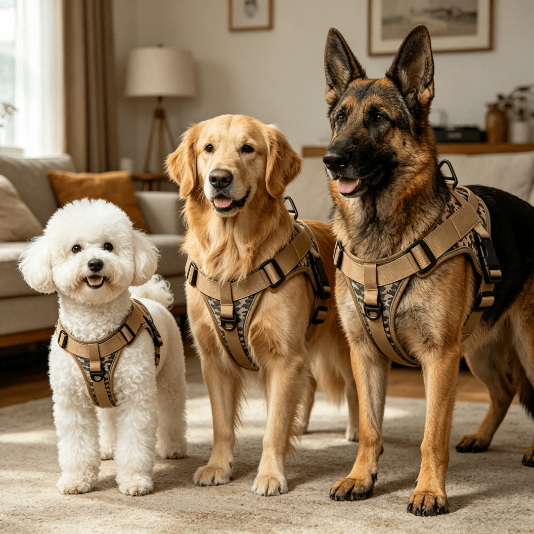 Black anti-pull escape-proof dog vest harness for medium and large dogs, designed for outdoor walking, training, and hiking