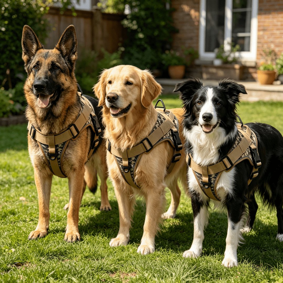 Black anti-pull escape-proof dog vest harness for medium and large dogs, designed for outdoor walking, training, and hiking