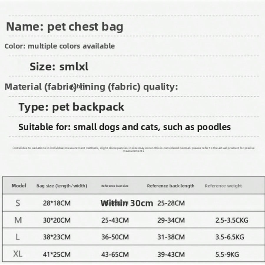 LocalBreathable Mesh Pet Dog Carrier Backpack, Hands-Free Adjustable Front Chest Carrier With Quick Access, Lightweight & Comfortable Legs-Out Puppy Sling For Small Medium Dogs Cats, Perfect For Walking Hiking Travel