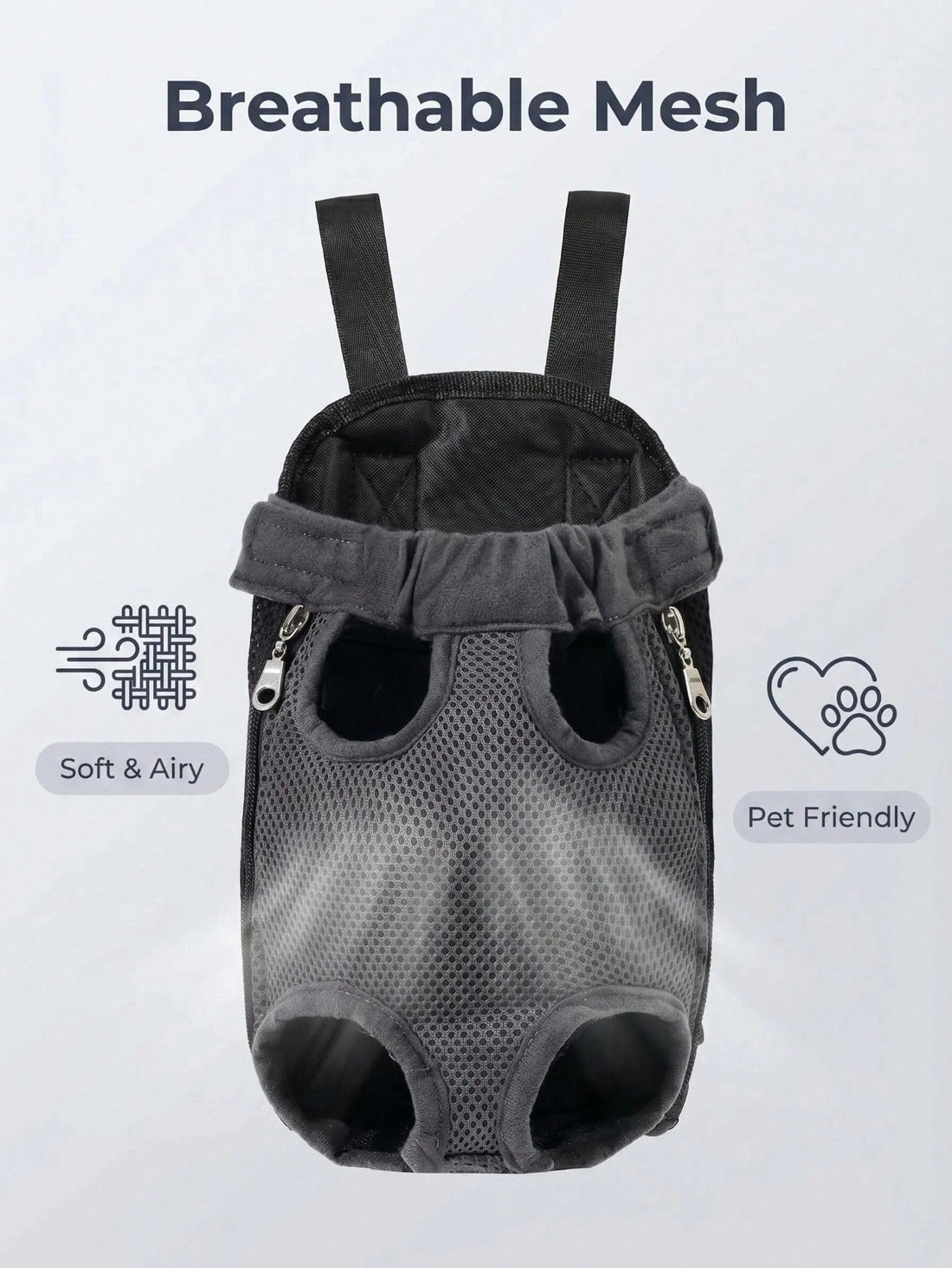 LocalBreathable Mesh Pet Dog Carrier Backpack, Hands-Free Adjustable Front Chest Carrier With Quick Access, Lightweight & Comfortable Legs-Out Puppy Sling For Small Medium Dogs Cats, Perfect For Walking Hiking Travel