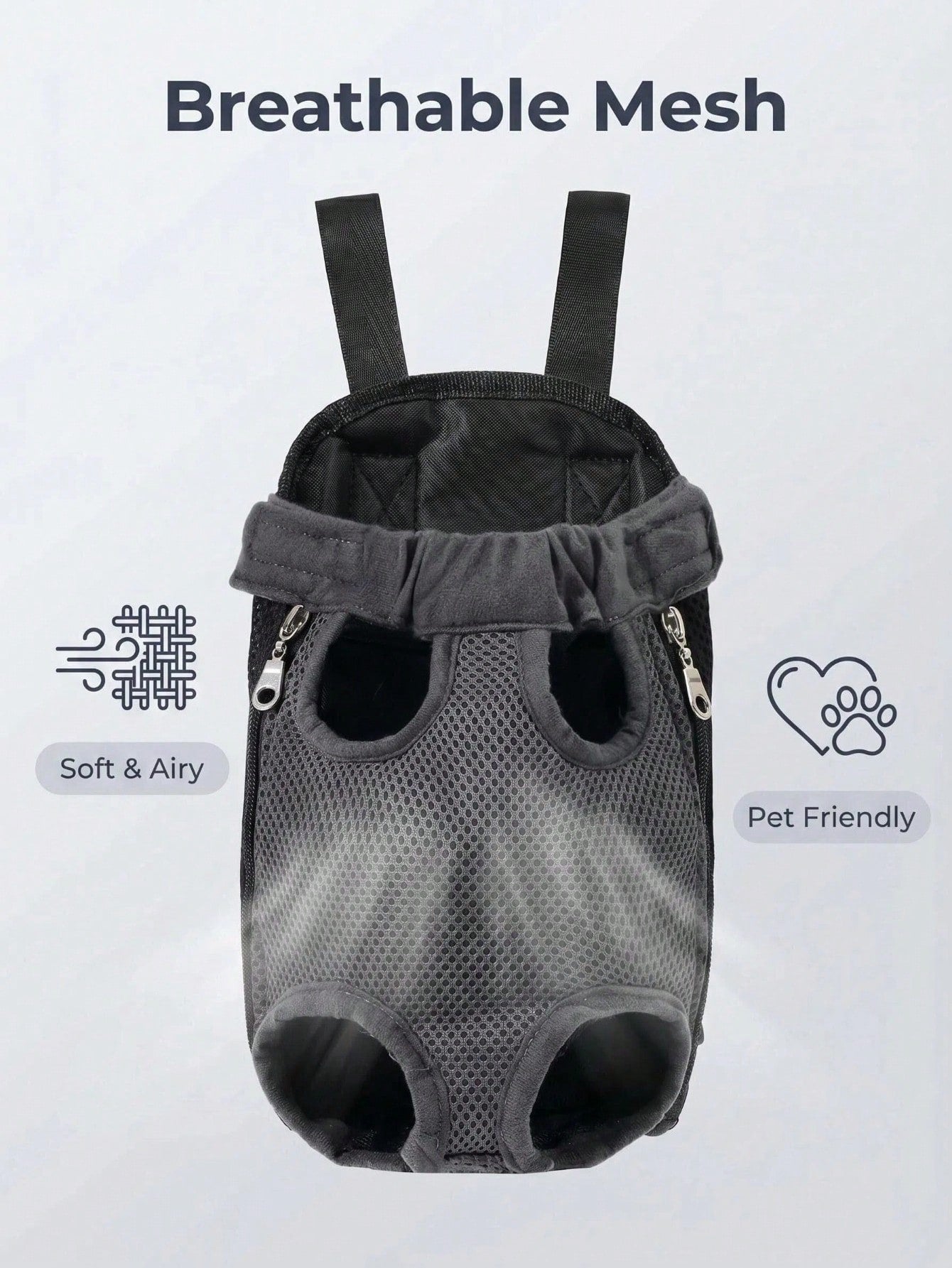 LocalBreathable Mesh Pet Dog Carrier Backpack, Hands-Free Adjustable Front Chest Carrier With Quick Access, Lightweight & Comfortable Legs-Out Puppy Sling For Small Medium Dogs Cats, Perfect For Walking Hiking Travel