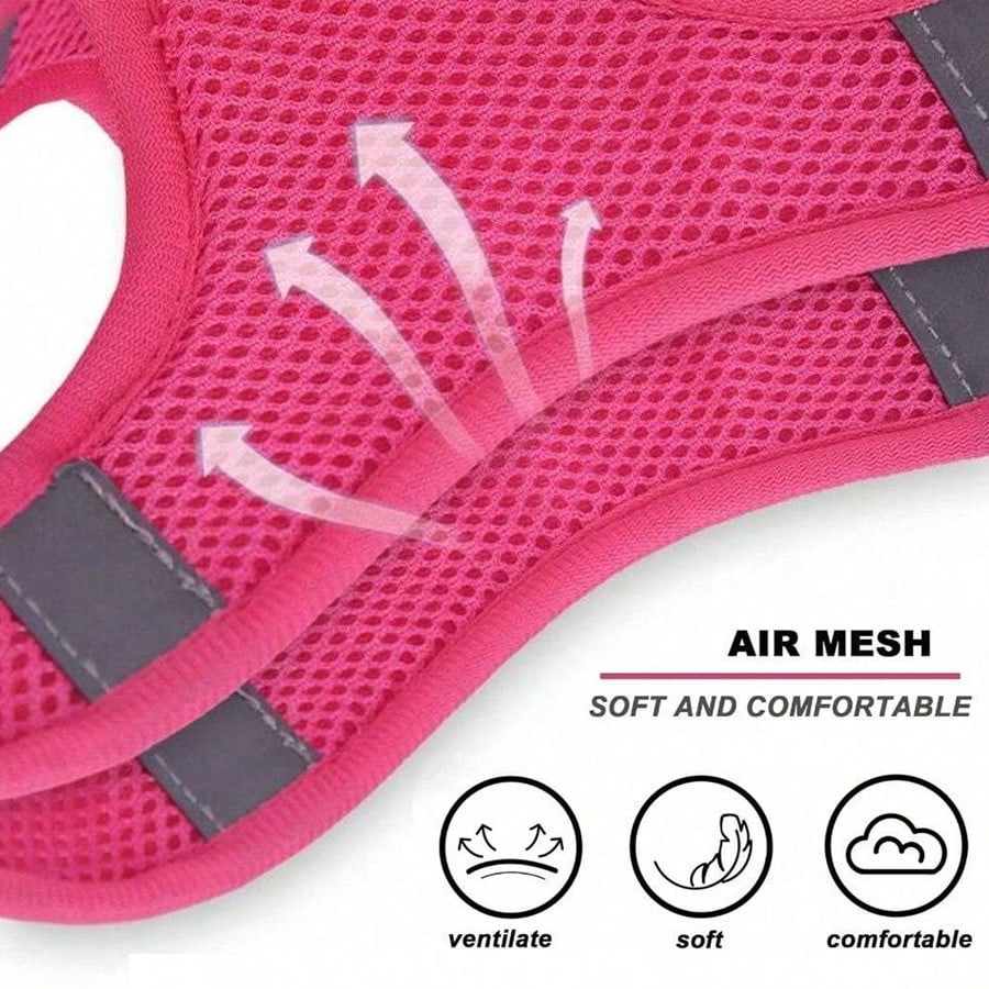 Multicolor floral step-in dog harness and leash set with adjustable soft mesh padded polyester vest for cats and dogs