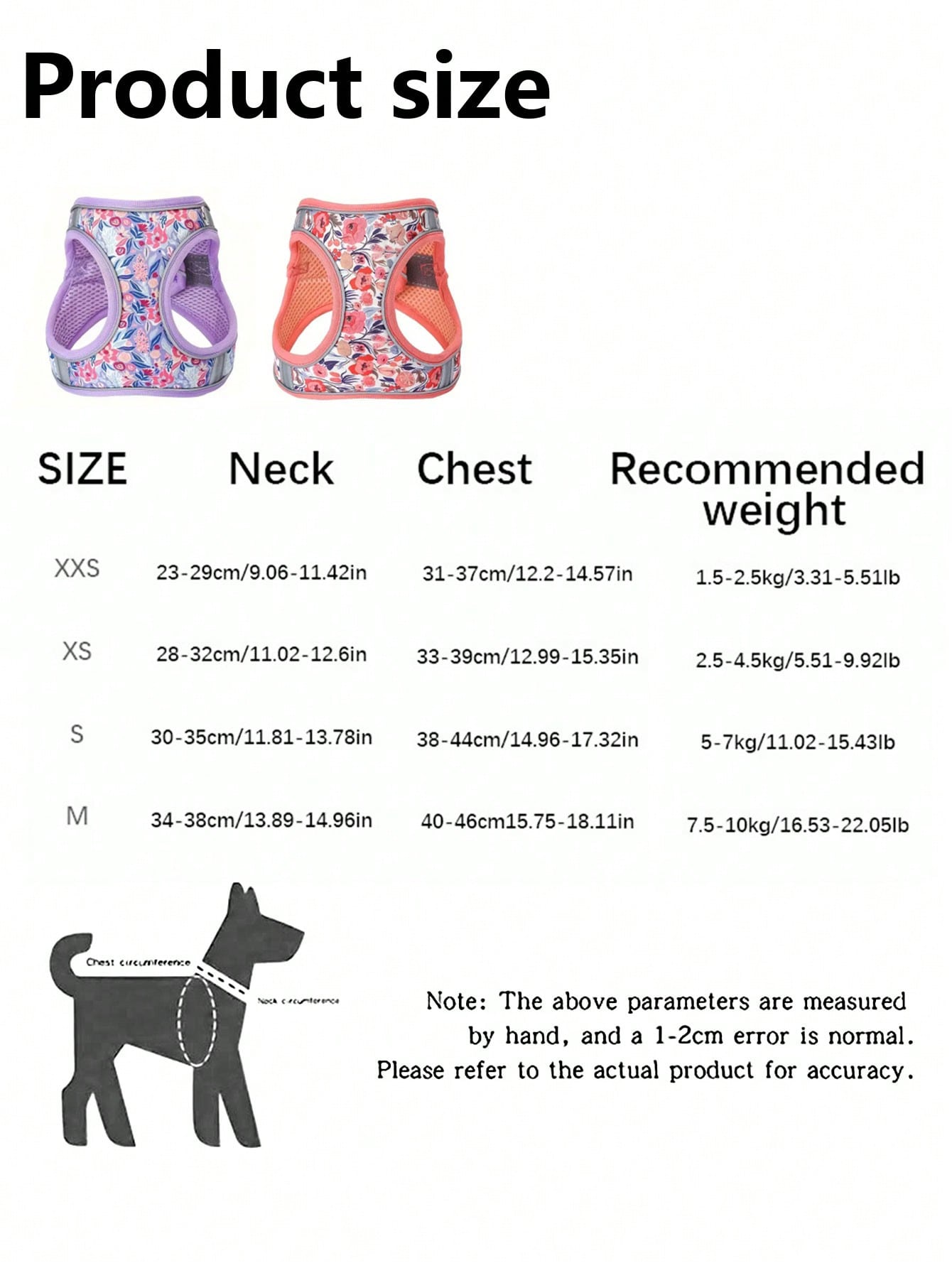 Floral patterned multicolor polyester pet harness with leash set for cats and dogs, featuring adjustable fit and reflective detail for walks