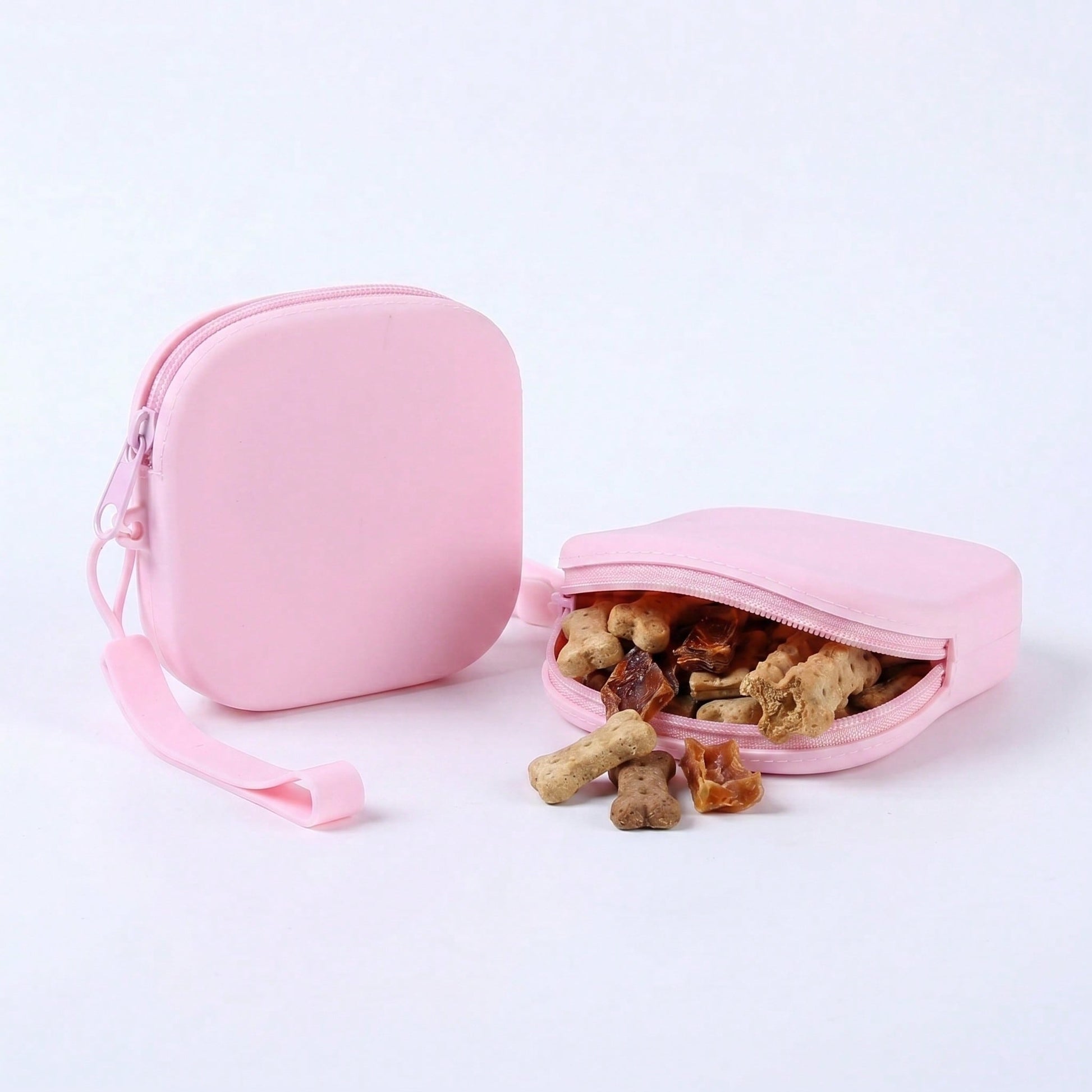 1pc Small Dog Training & Treat Bag With Detachable Shoulder Strap And Zipper Closure - Spill-Proof Mini Portable Pet Carrier Pouch, Suitable For Puppies, Durable Easy-Clean Design, Multiple Colors (Rose Red, Black, Light Blue, Pink, Navy) For Travel