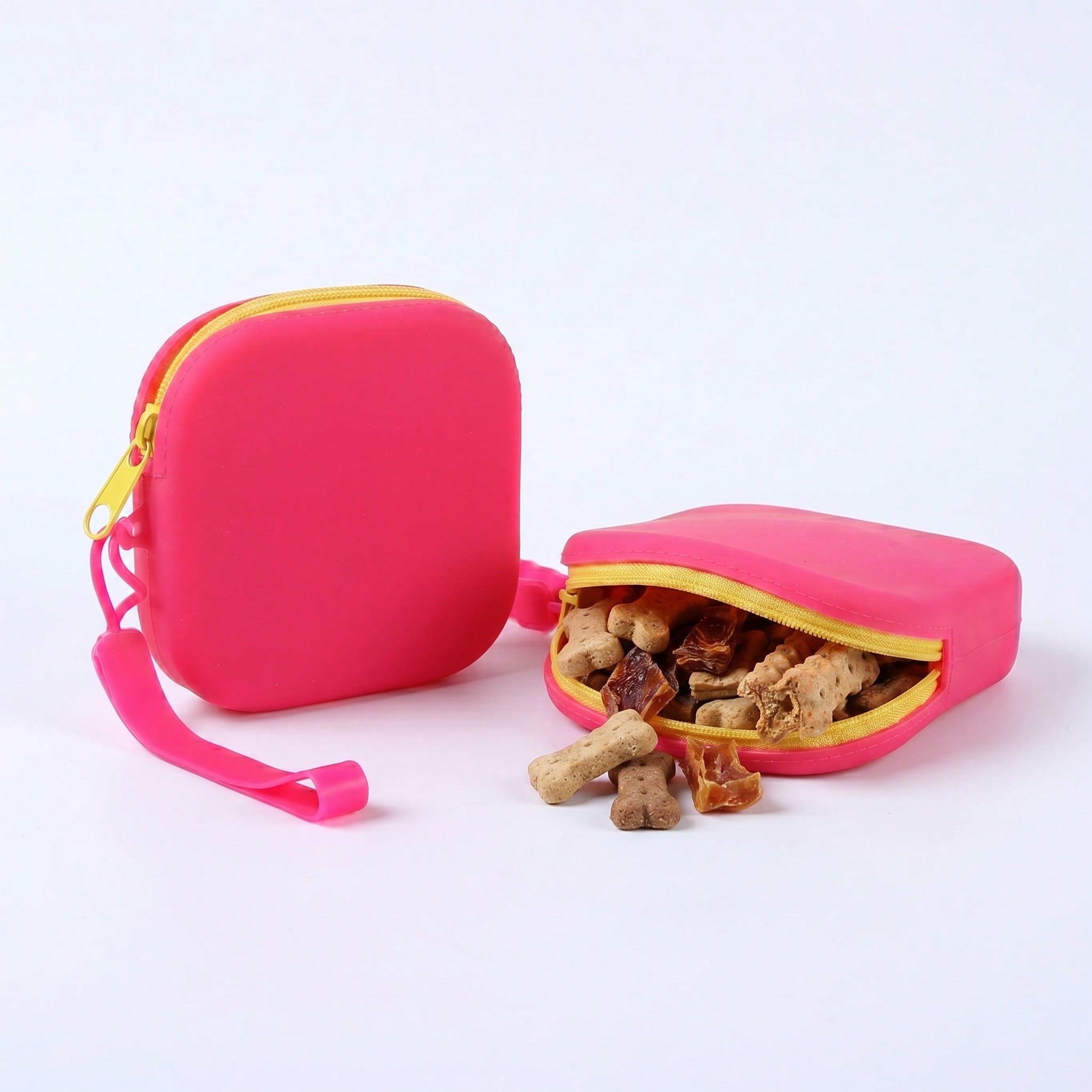 1pc Small Dog Training & Treat Bag With Detachable Shoulder Strap And Zipper Closure - Spill-Proof Mini Portable Pet Carrier Pouch, Suitable For Puppies, Durable Easy-Clean Design, Multiple Colors (Rose Red, Black, Light Blue, Pink, Navy) For Travel