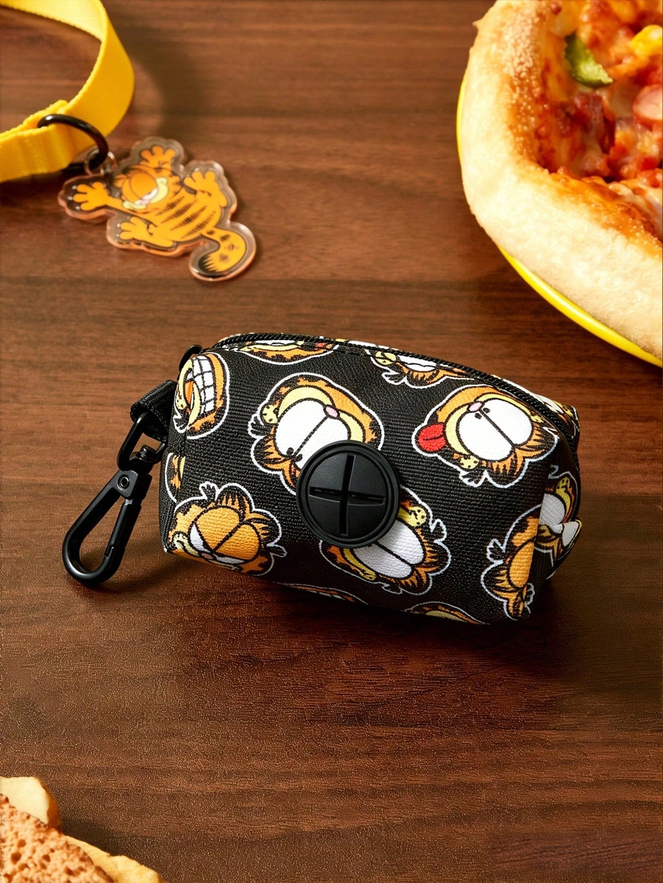 Multicolor cartoon pattern pet collar and leash set with adjustable polyester straps and portable storage bag for cats and dogs