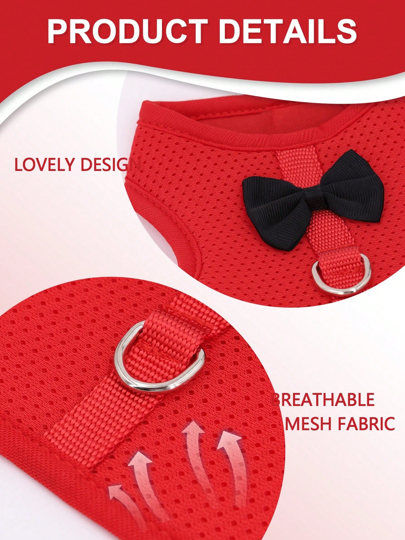 Supet breathable polyester rabbit harness and leash set for small animals in black, designed for supervised outdoor walking and handling.