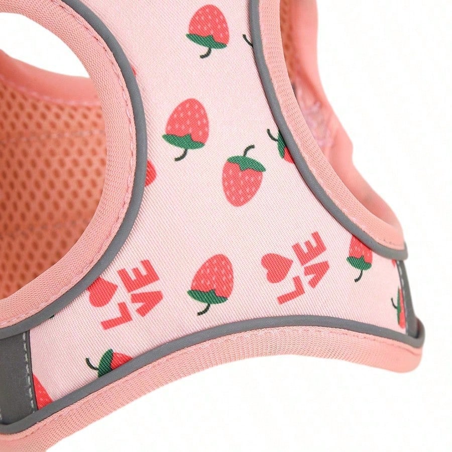 Printed Dog Harness And Leash Set, Dog Chest Strap Harness, Suitable For Training Walks, Breathable Adjustable Pet Vest, Fit For Small To Medium Dogs And Cats