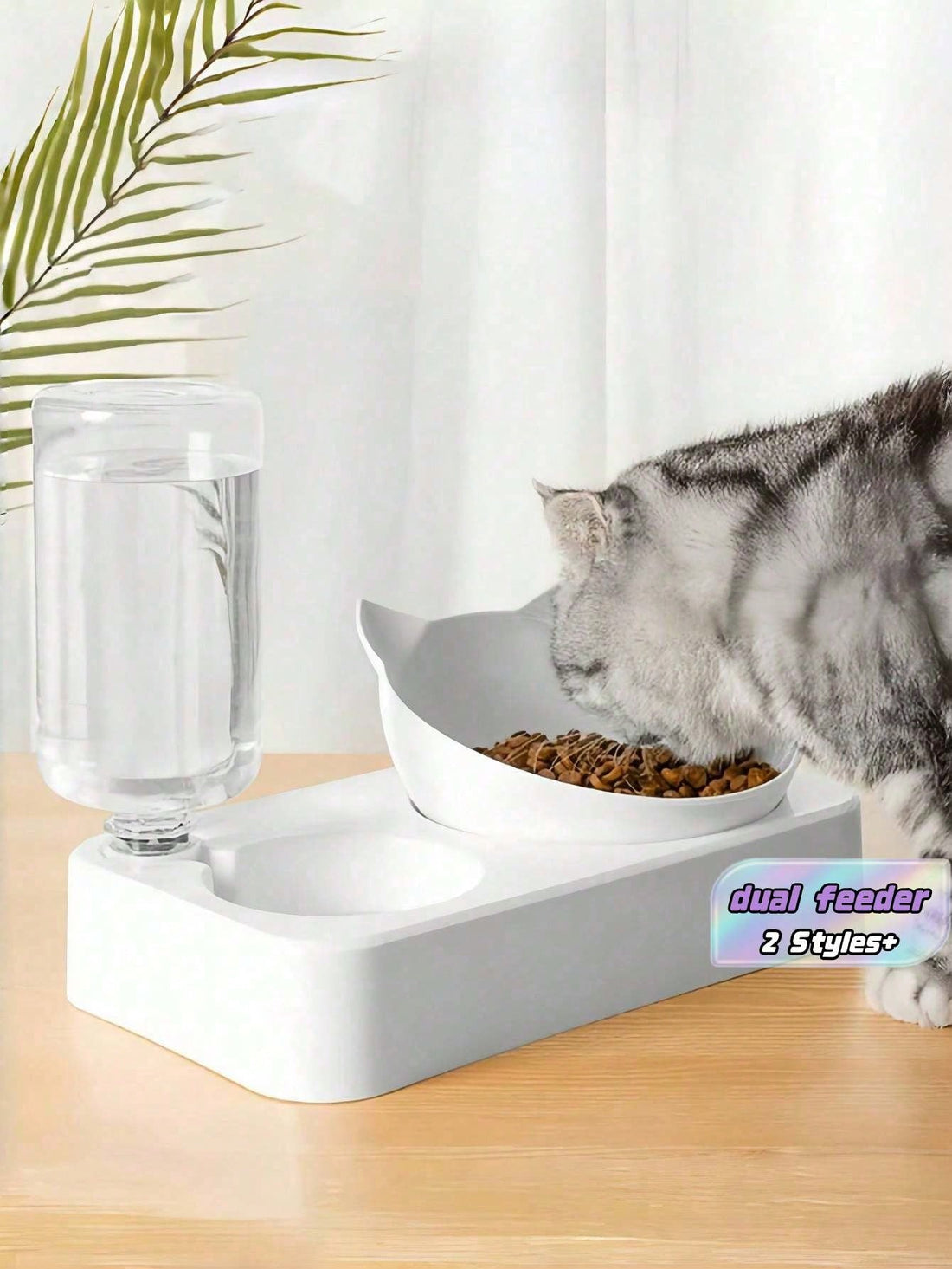 1PC Auto Pet Feeder &Home Water Bowl - Anti-Spill Dual Dispenser For Dogs/Cats, Smart Food & Water Station With Large Capacity,Easy To Clean And Maintain