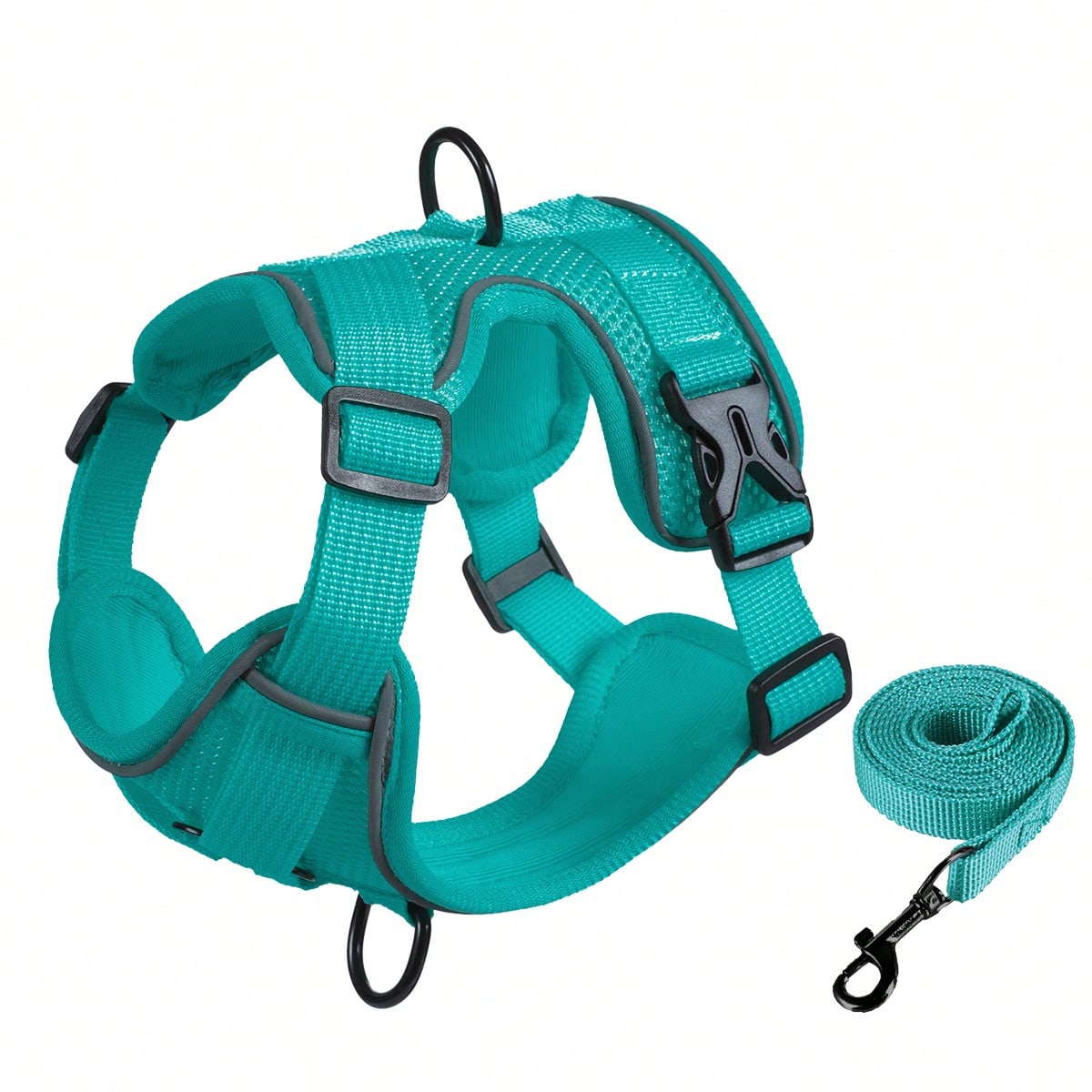 Multicolor cartoon polyester cat walking harness and leash set with soft adjustable escape proof vest design for cats and small dogs