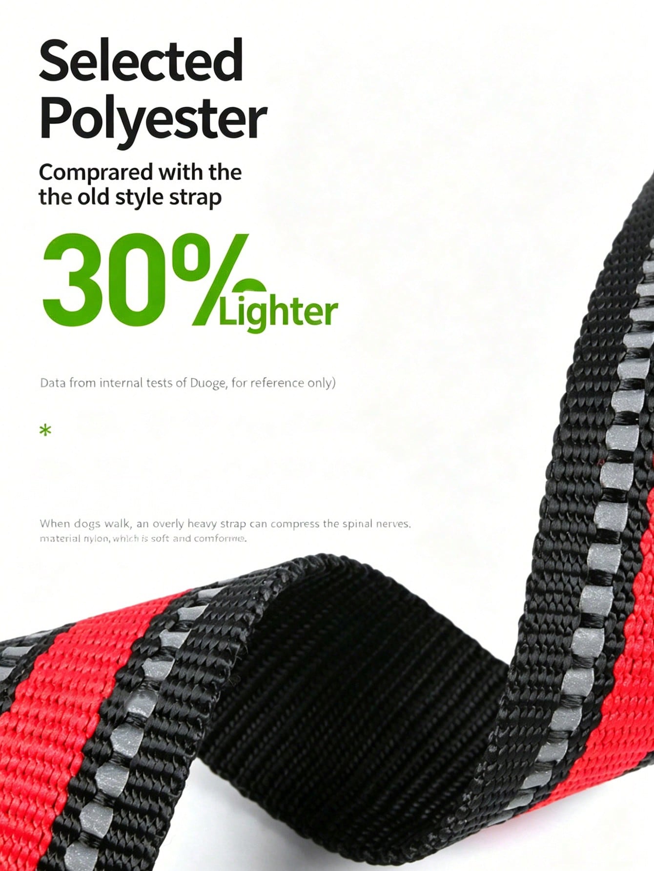 Red reflective breathable vest-style dog and cat harness set with 1.5-meter leash and Christmas pattern