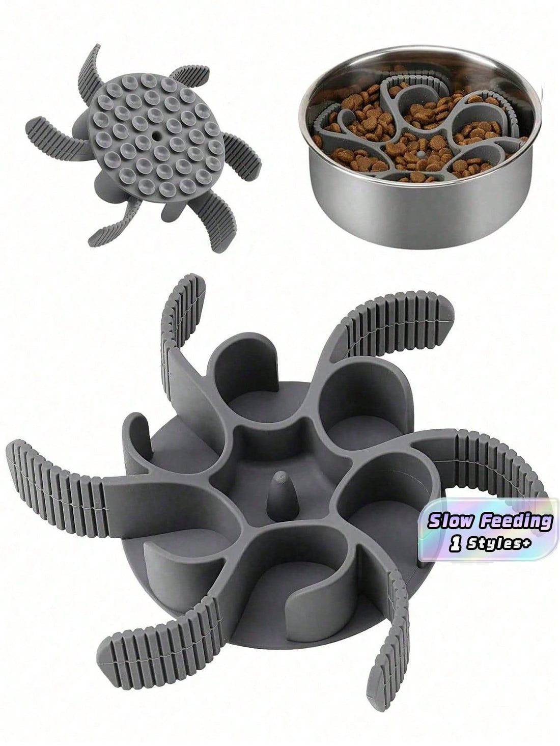 Dog Slow Feeder Dog Bowls Silicone Spiral Dog Food Bowls Feeder Insert To Slow Down Eating For Large Medium Small Breed Dogs Perfect With Stainless Steel Glass Ceramic Dog Bowls