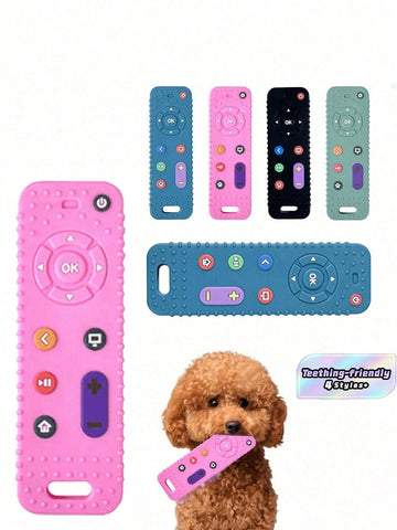 1pc Silicone Dog Teething Toy, Chewable Remote Control For Puppies, Teeth Cleaning Toy For Small Breeds