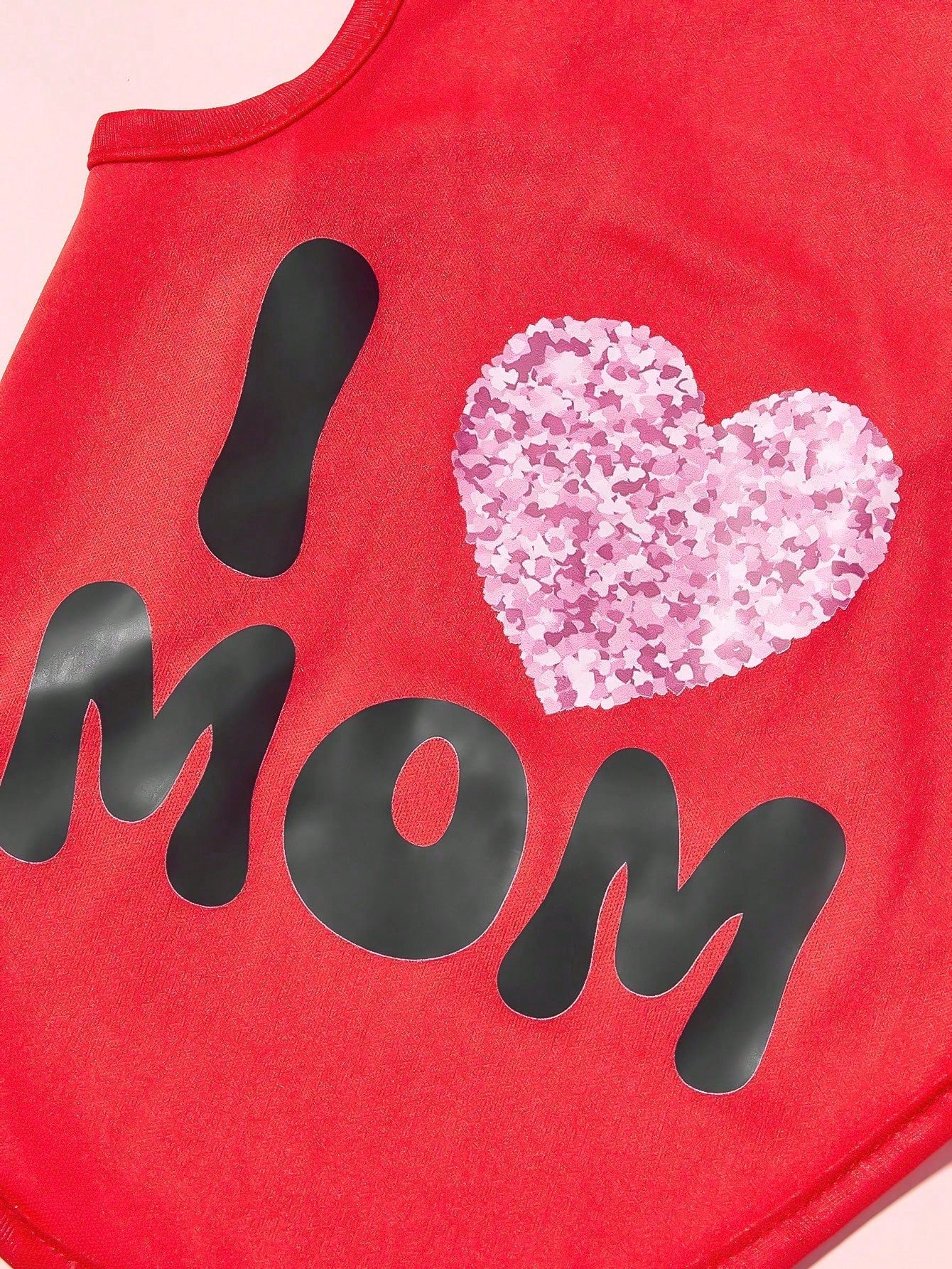 2pcs I Love DAD And I Love MOM Heart-Shaped Printed Pet Dog/Cat Vest, Suitable For Pet Dogs And Cats, Fashionable Design For Valentine's Day