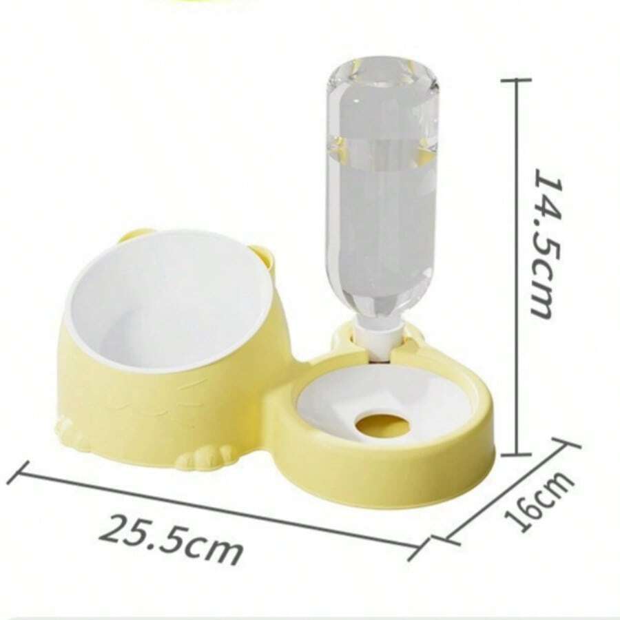 2-in-1 automatic pet food and water bowl set made of PP plastic for cats and small dogs