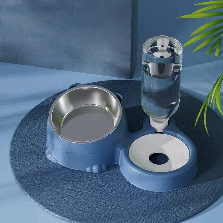 2-in-1 automatic pet food and water bowl set made of PP plastic for cats and small dogs