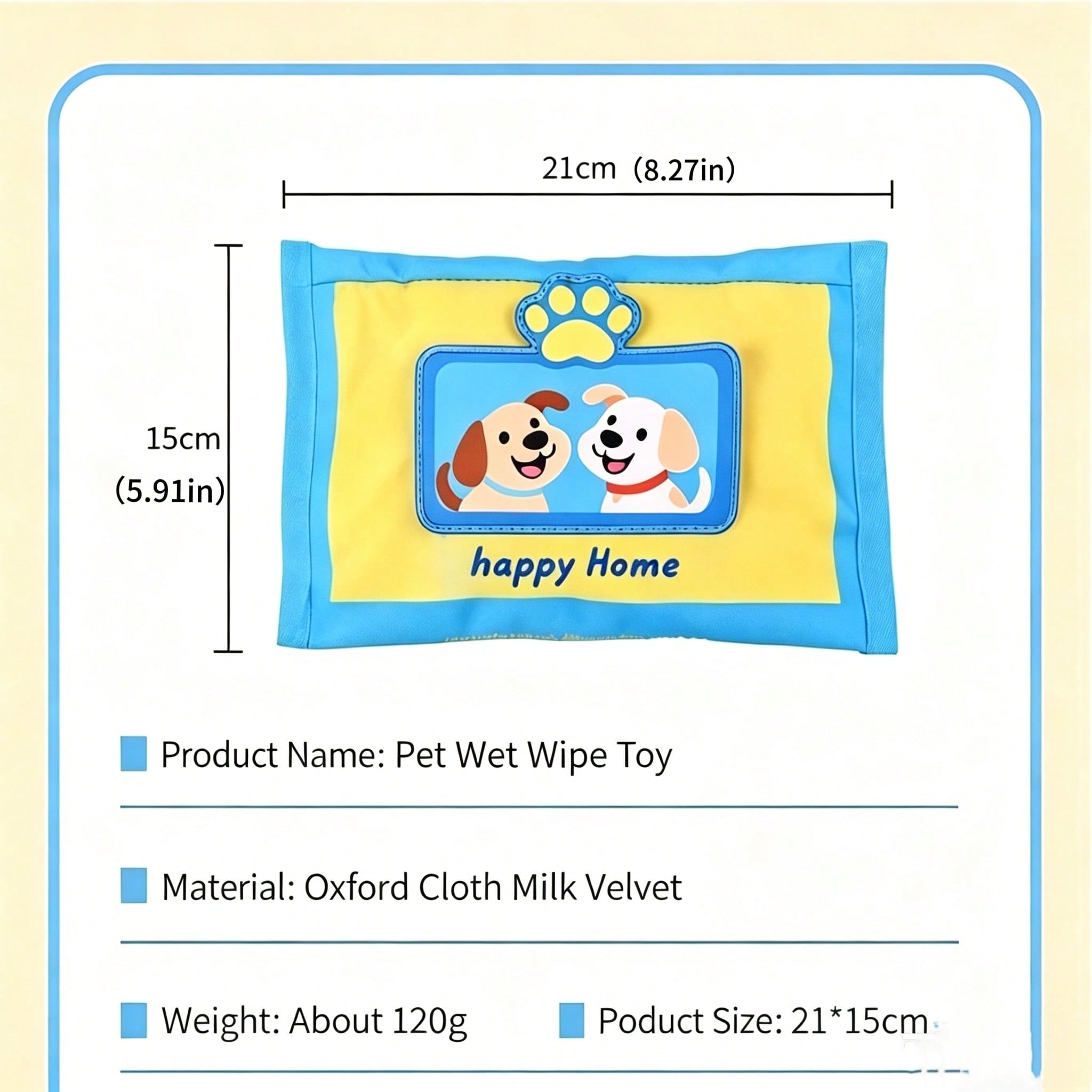 1pc Puppy & Kitten Snuffle Toy, Pet Toy, Kitten & Puppy Toy, Wet Wipe Shaped Interactive Sound-Making Treat Hiding Puzzle Toy, Puppy & Kitten Boredom Relief Toy, Pet Indoor & Outdoor Play Design, Dog Self-Entertainment Toy, Pet Supplies