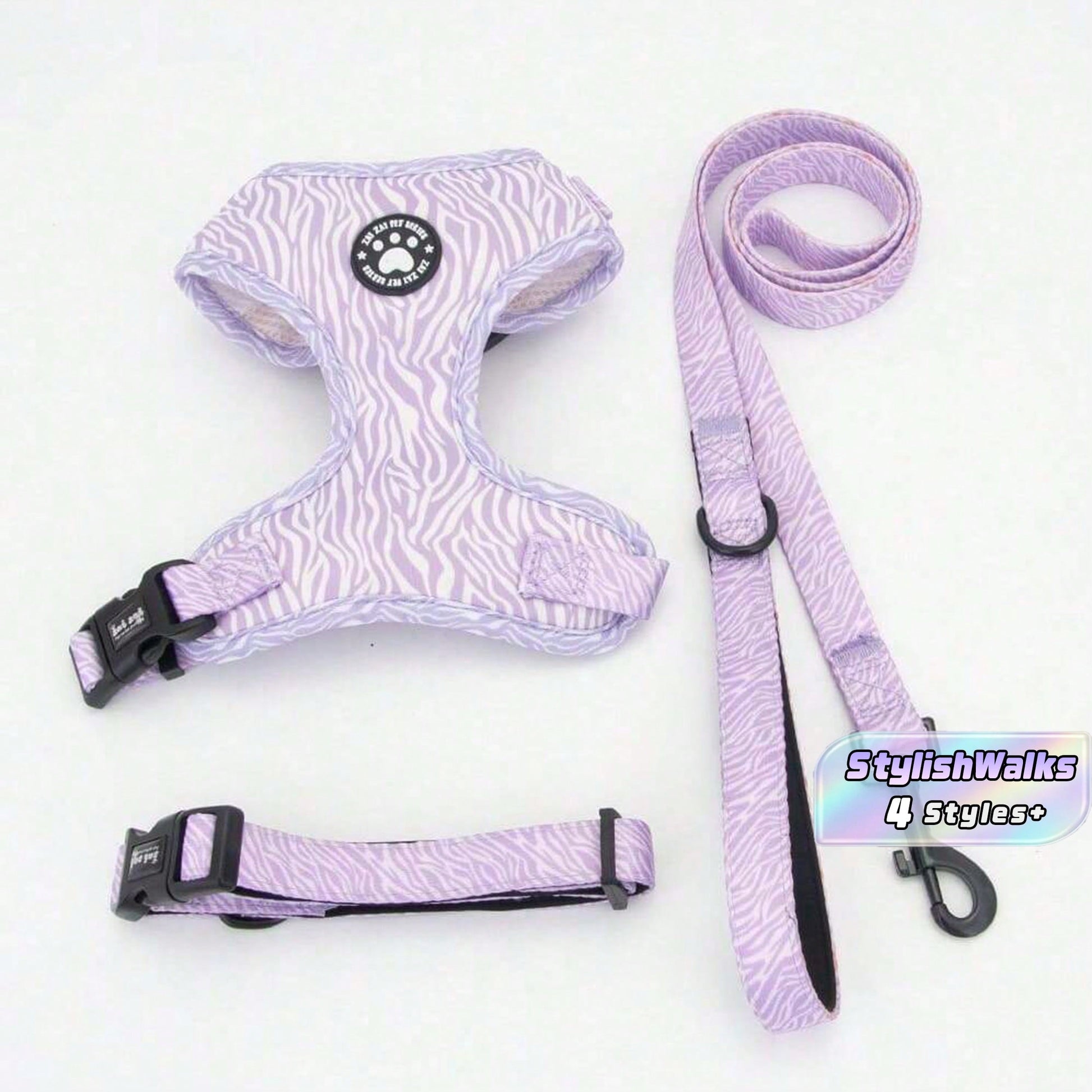 New High-Quality Patterned Dog Harness Set With Adjustable Dog Leash For Outdoor Walking