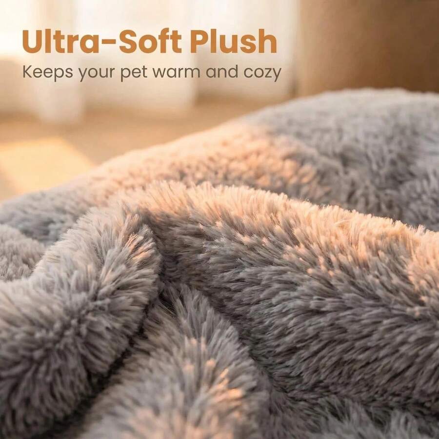 Grey XL dog sleeping pad made of polyester with a non-slip bottom and washable cover.