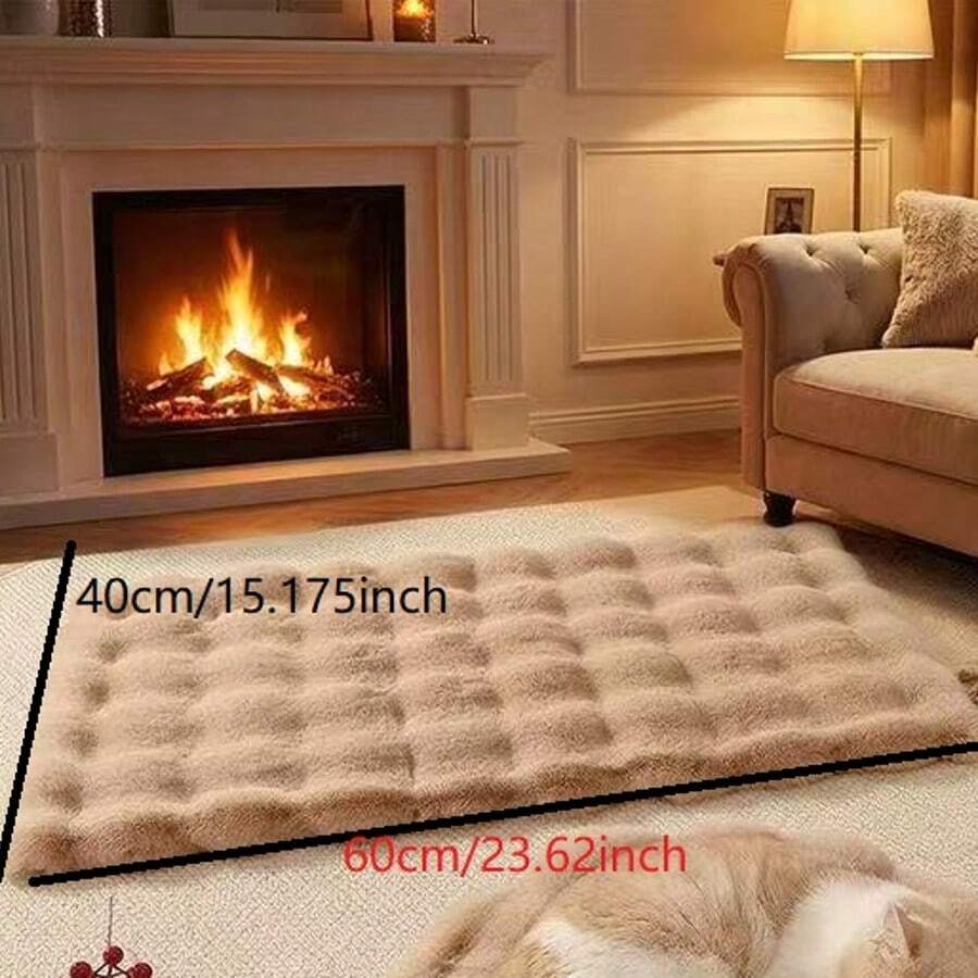 Multicolor plush pet bed mat with cartoon pattern for dogs and cats