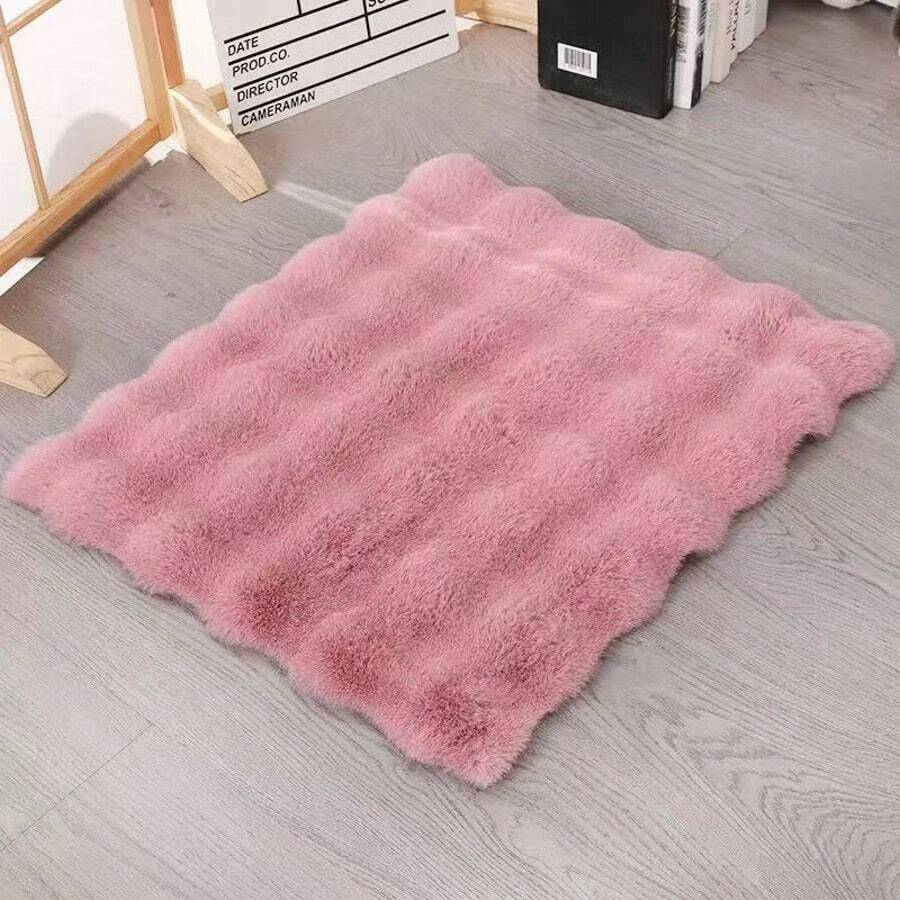 Multicolor plush pet bed mat with cartoon pattern for dogs and cats