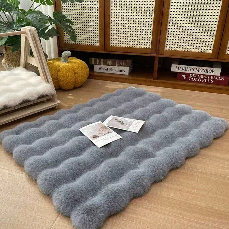 Multicolor plush pet bed mat with cartoon pattern for dogs and cats