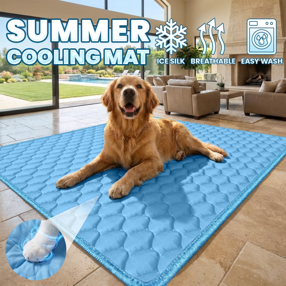 Extra Large Cooling Pet Mat For Summer, Bite-Resistant And Durable Dog Pad, Suitable For All Seasons, Lightweight Pet Cooling Pad Bed, Available In 5 Sizes For Small, Medium And Large Pets, For Pet Lovers, Washable