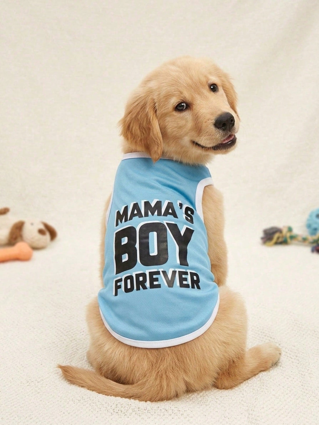 Mama's Boy Forever Blue Pet Print Top, 1pc